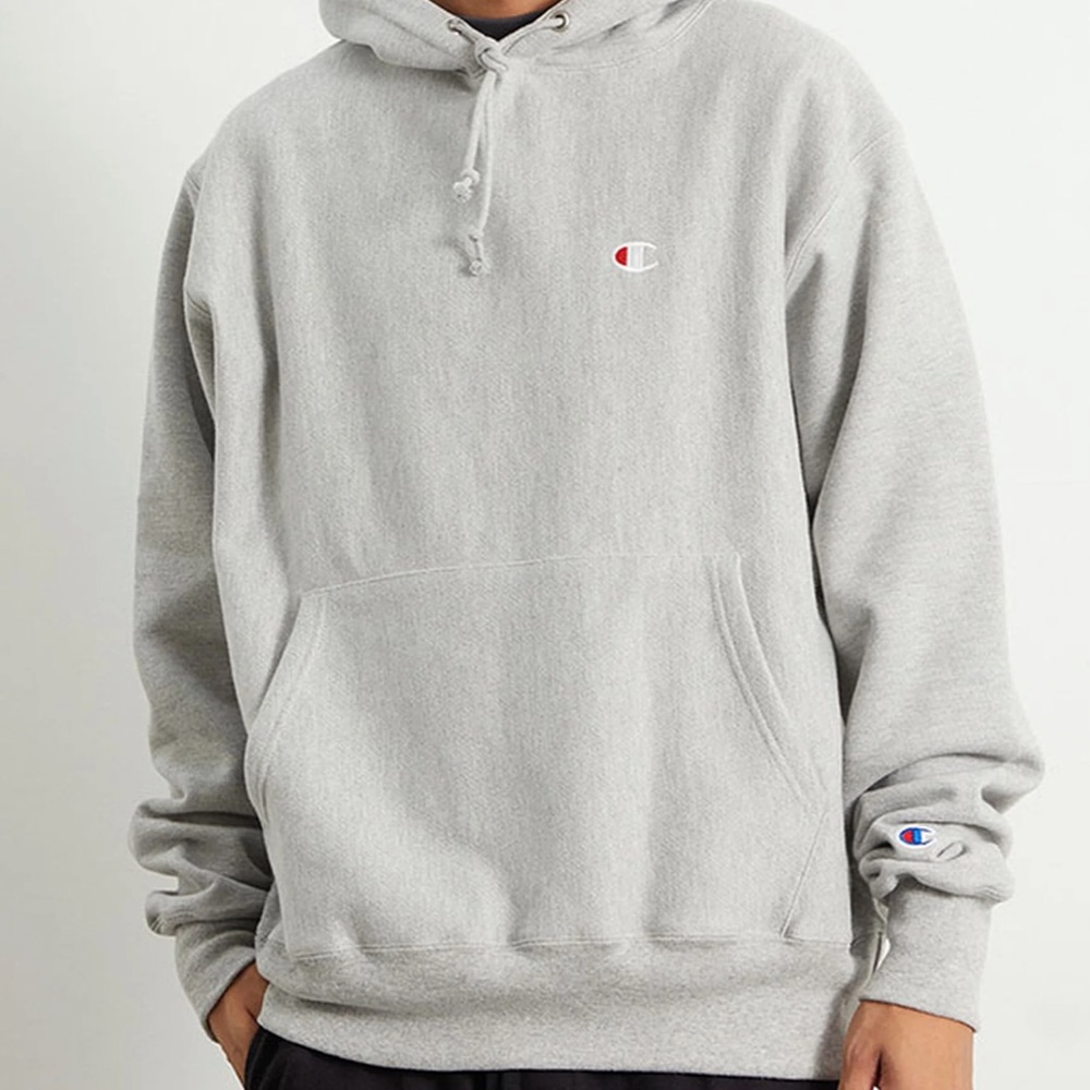 GREY CHAMPION HOODIE REVERSE WEAVE